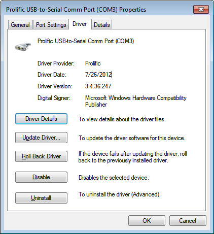 prolific usb to serial comm port version 3.3 2.105 download